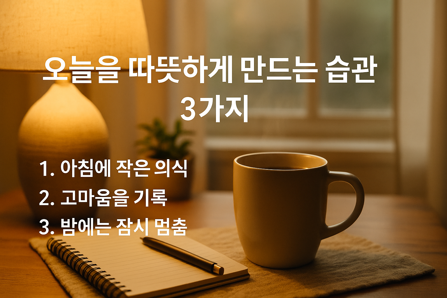 오늘을 따뜻하게 만드는 습관 3가지